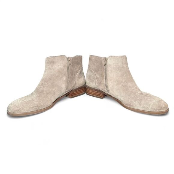 Sole Society Women’s 11 Gray Suede Ankle Boots Side Zip Low Heel Leather Upper - Picture 4 of 7